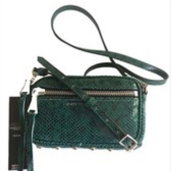 Aimee Kestenberg Let's Ride Mini Crossbody Bag Emerald Snake Green Women